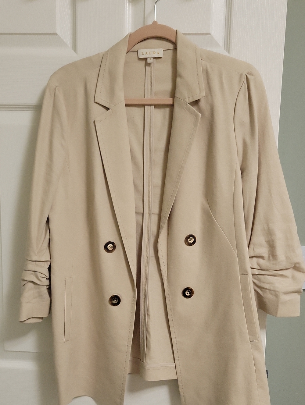 LAURA Cream Double-Breasted Blazer Jacket